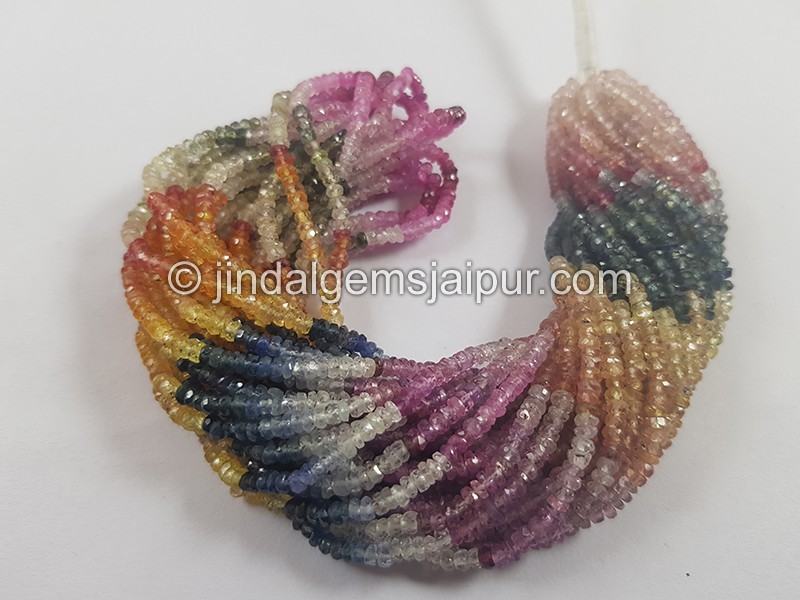 Multi Sapphire Faceted Roundelle Beads